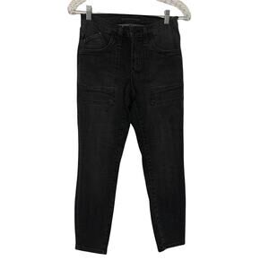 Rock & Republic‎ Rocker Carpenter Cropped Black Jeans 2 Front Pockets Mid Rise
